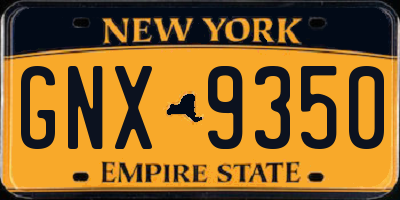 NY license plate GNX9350
