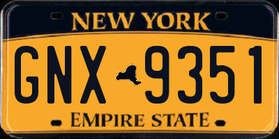 NY license plate GNX9351