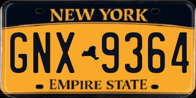 NY license plate GNX9364