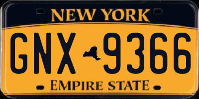 NY license plate GNX9366