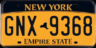 NY license plate GNX9368