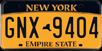 NY license plate GNX9404