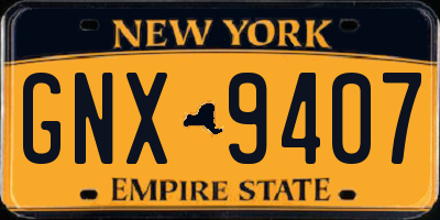 NY license plate GNX9407