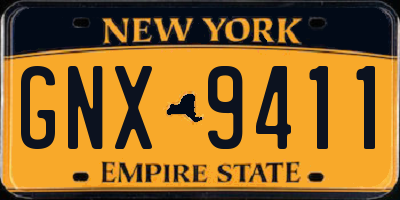 NY license plate GNX9411