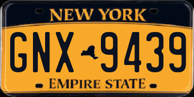 NY license plate GNX9439
