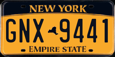 NY license plate GNX9441