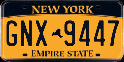 NY license plate GNX9447