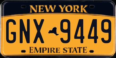 NY license plate GNX9449