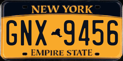 NY license plate GNX9456