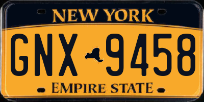 NY license plate GNX9458