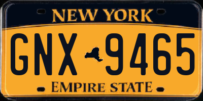 NY license plate GNX9465