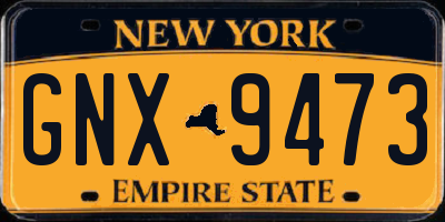 NY license plate GNX9473