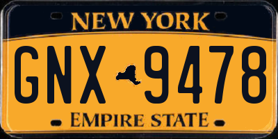 NY license plate GNX9478
