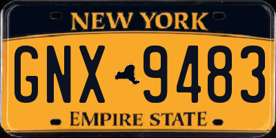 NY license plate GNX9483