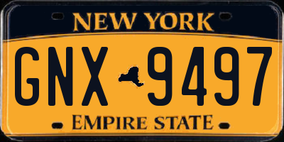 NY license plate GNX9497