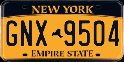 NY license plate GNX9504