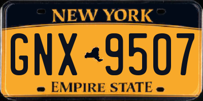 NY license plate GNX9507