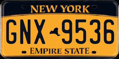 NY license plate GNX9536