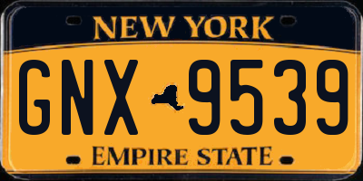 NY license plate GNX9539