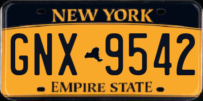 NY license plate GNX9542