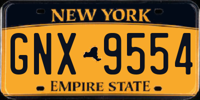 NY license plate GNX9554