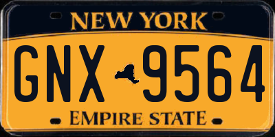 NY license plate GNX9564