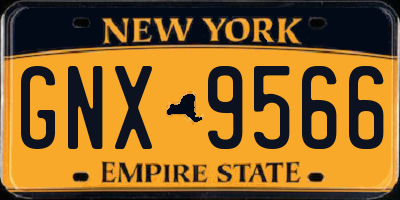 NY license plate GNX9566