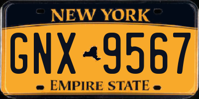 NY license plate GNX9567