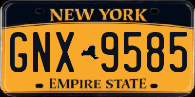 NY license plate GNX9585