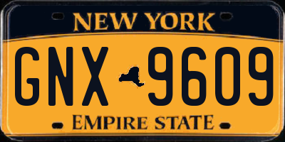 NY license plate GNX9609
