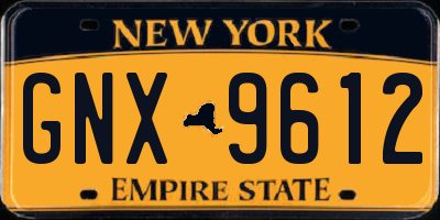 NY license plate GNX9612