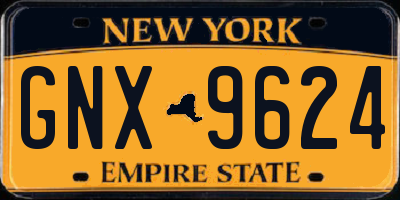 NY license plate GNX9624