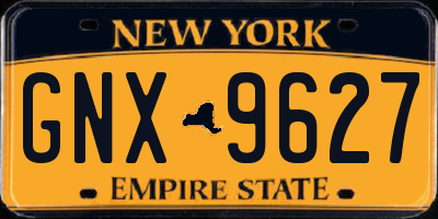NY license plate GNX9627
