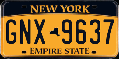 NY license plate GNX9637