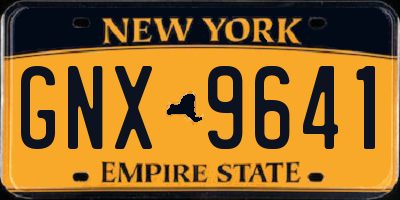 NY license plate GNX9641