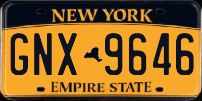 NY license plate GNX9646