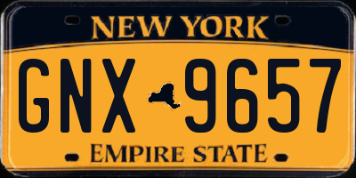 NY license plate GNX9657