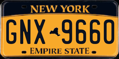 NY license plate GNX9660