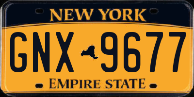 NY license plate GNX9677