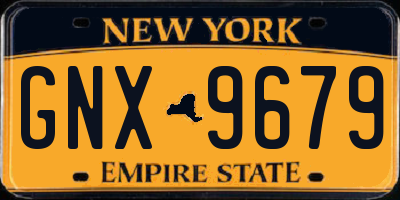 NY license plate GNX9679