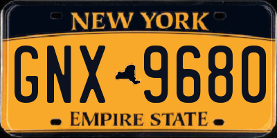 NY license plate GNX9680