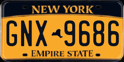NY license plate GNX9686