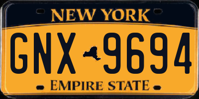 NY license plate GNX9694