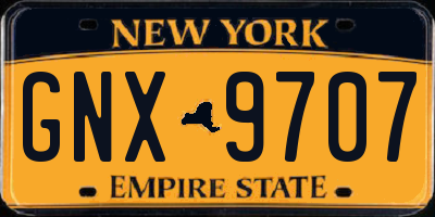 NY license plate GNX9707