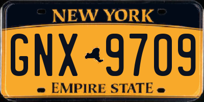 NY license plate GNX9709