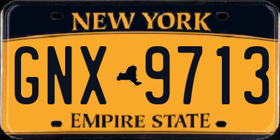 NY license plate GNX9713