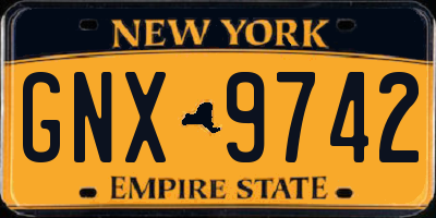 NY license plate GNX9742
