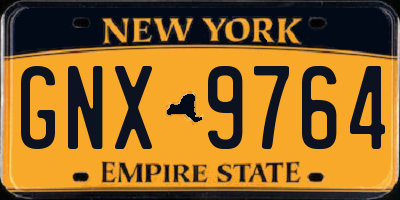 NY license plate GNX9764