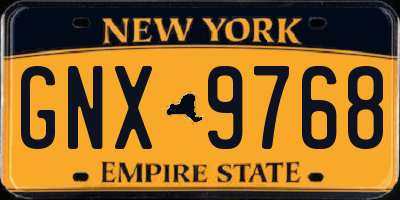 NY license plate GNX9768