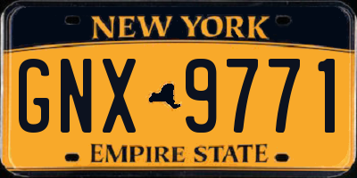 NY license plate GNX9771